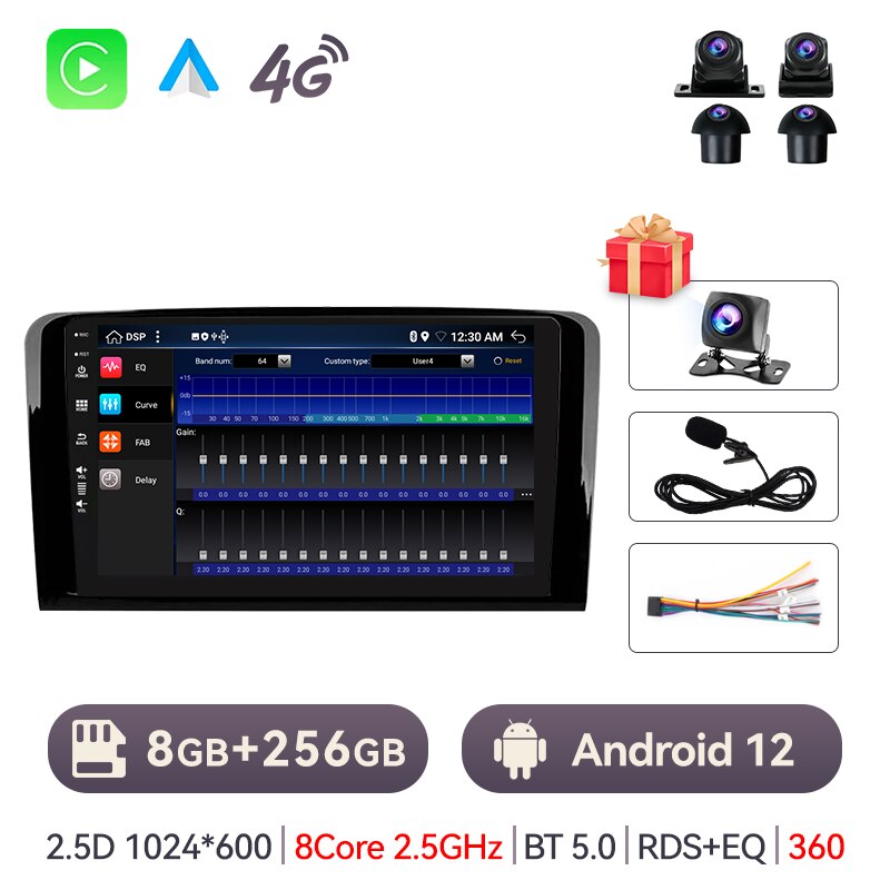 Eunavi Android 12 Auto Car Radio Multimidia For Benz ML 320/ML 350/W164(2005-2012) GL Car Radio Player Multimedia GPS Navigation