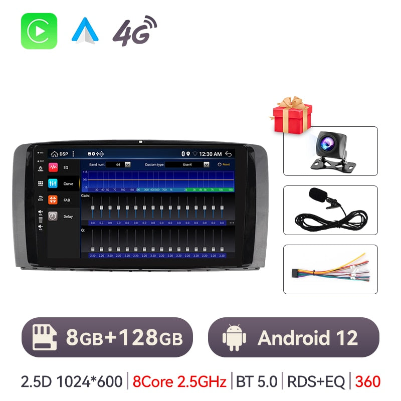 Eunavi 2 Din Android Auto Radio For Mercedes Benz AMG R-Class W251 R300 R280 R320 R350 Car Multimedia Player GPS Stereo Carplay
