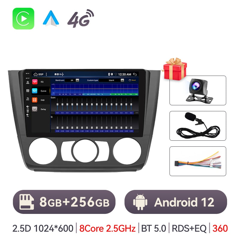 Eunavi 2 Din Android Auto Radio For BMW 1 Series E88 E82 E81 E87 2004-2011 Car Multimedia Player 2Din Autoradio GPS Carplay 4G