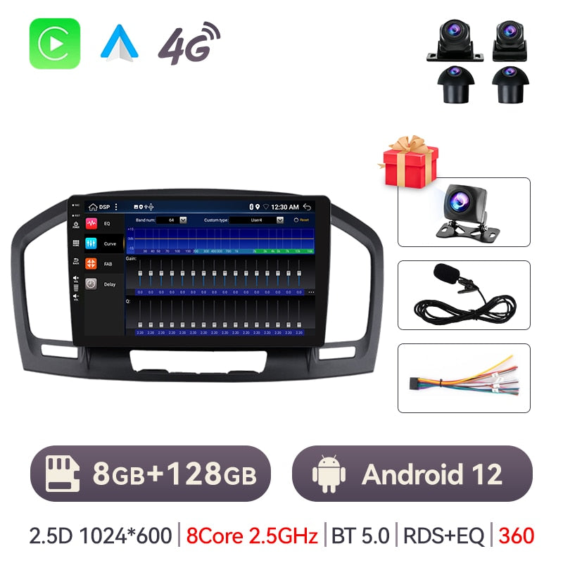 Eunavi 4G 2DIN Android Auto Radio GPS For Buick Regal Opel Insignia 2009 - 2013 Car Multimedia Video Player Carplay 2 Din DVD