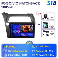 Load image into Gallery viewer, Eunavi 4G WIFI Carplay 2din Android 11.0 Car Radio For Honda Civic Hatchback 2006-2011 Multimidia Video Player Navigation GPS
