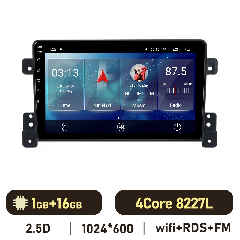 Eunavi Android Auto GPS Navigation for SUZUKI Super Grand Vitara 2005-2014 Carplay Car Radio Multimedia Player 2 din 2din