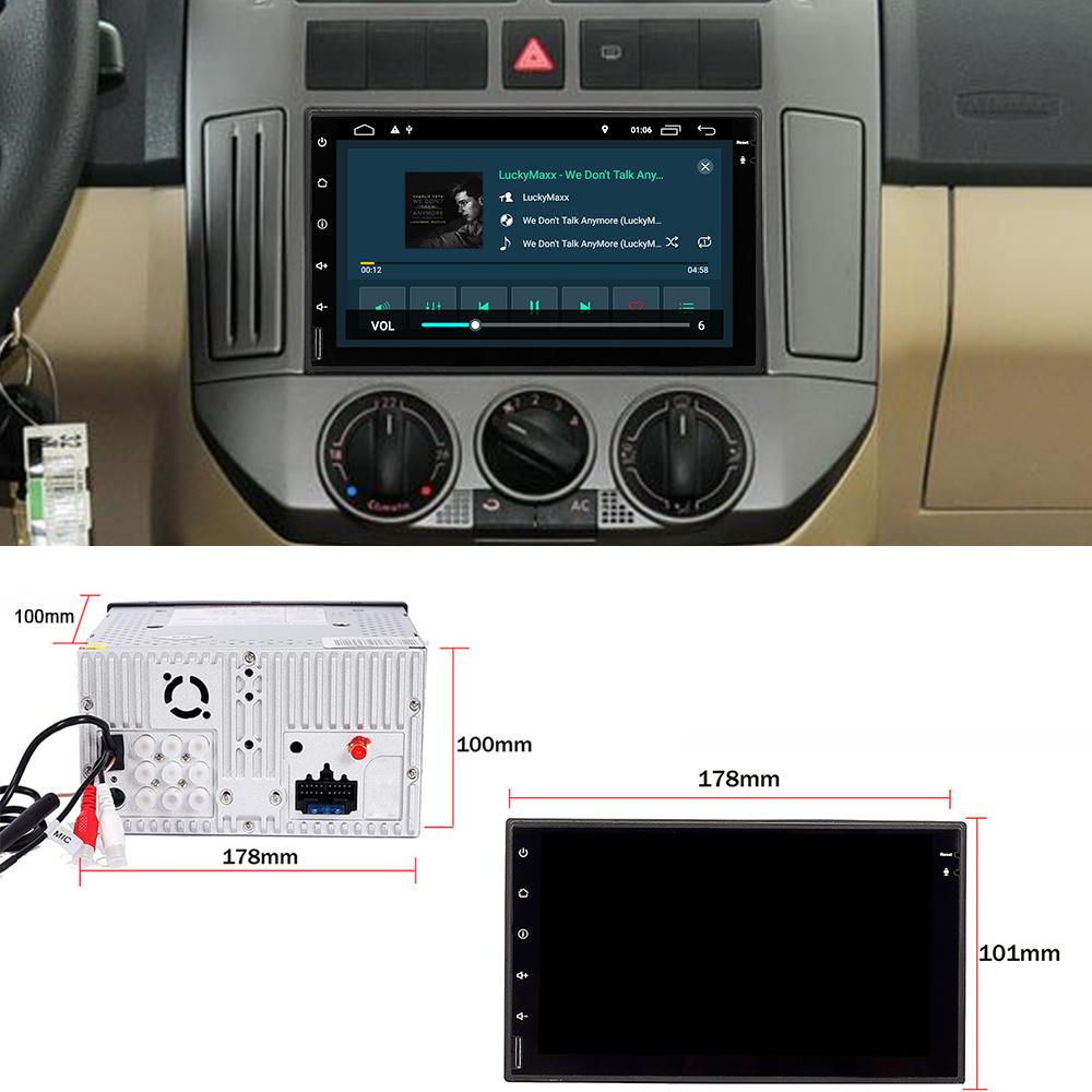 Eunavi 7'' Universal 2Din Android 10 System Car Radio Multimedia Player Auto Audio stereo GPS Navi TDA7851 DSP 2 Din NO DVD