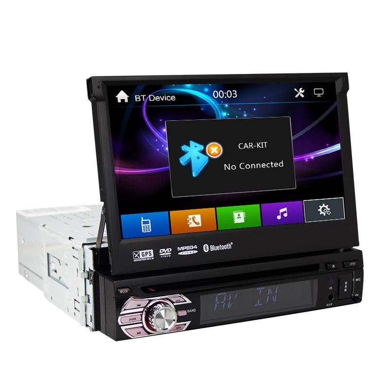 Eunavi Single 1 Din 7" Universal Touch screen Car DVD Player GPS Navigation Autoradio Stereo Audio TV Bluetooth USB+FREE MAPS