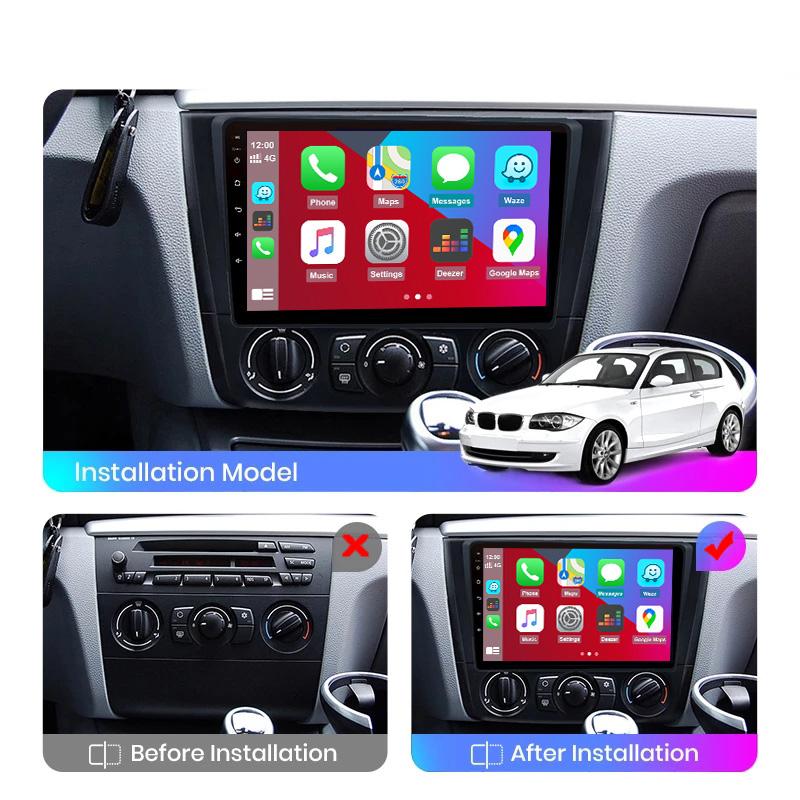 Eunavi 2 Din Android Auto Radio For BMW 1 Series E88 E82 E81 E87 2004-2011 Car Multimedia Player 2Din Autoradio GPS Carplay 4G