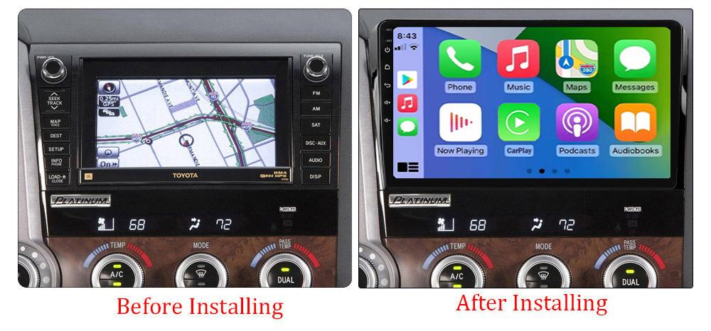 Eunavi 2din Android Radio Player For Toyota Tundra 2007~2013 Sequoia XK60 2008~2017 Car Multimedia 4G DSP Carplay auto GPS 2 din