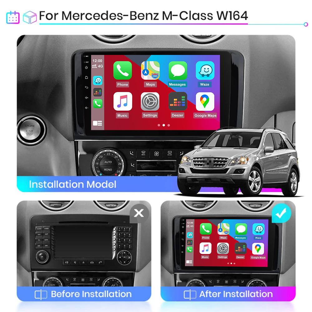 Eunavi Android 12 Auto Car Radio Multimidia For Benz ML 320/ML 350/W164(2005-2012) GL Car Radio Player Multimedia GPS Navigation