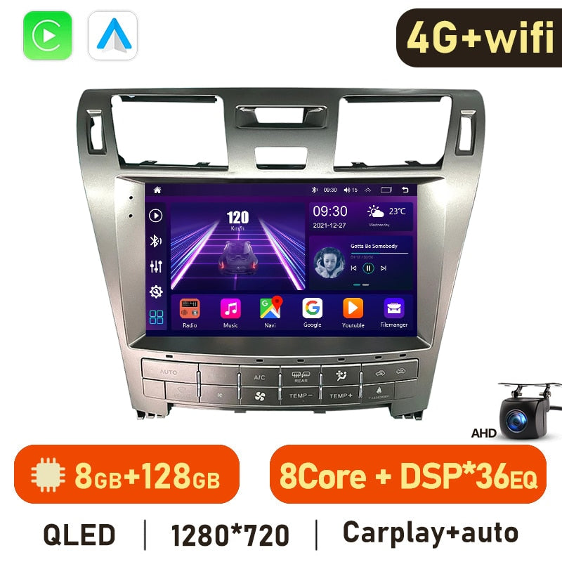 Eunavi 4G 2DIN Android Auto Radio GPS For Lexus LS460 2006-2011 Car Multimedia Video Player Carplay 2 Din