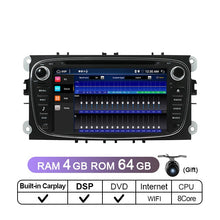 Load image into Gallery viewer, Eunavi 4G 64G 2 Din Android 10 Car Radio DVD Player For Ford Focus 2 II S-Max Mondeo 9 Galaxy C-Max GPS Multimedia Audio Stereo