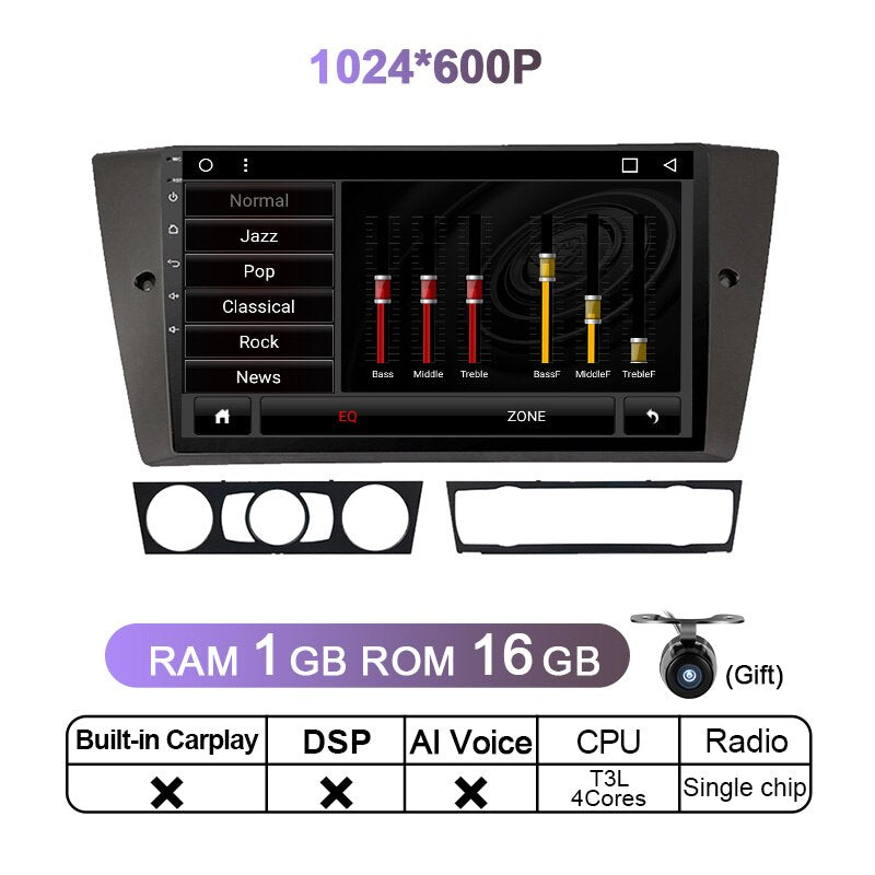 Eunavi 4G Android 11 Car Radio Multimedia Video Player For BMW 3 Series E90 E91 E92 E93 2005 - 2013 GPS Navigation Head unit DVD