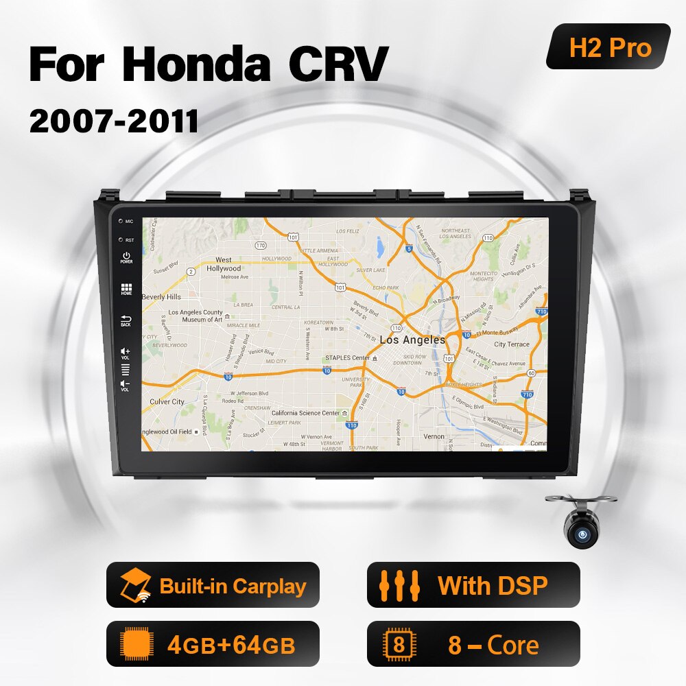 Eunavi 2 Din GPS Car Multimedia Player For Honda CRV 2007 2008 2009 2010 2011 Touch Sreen DSP RDS Autoradio Navigation Radio 4G