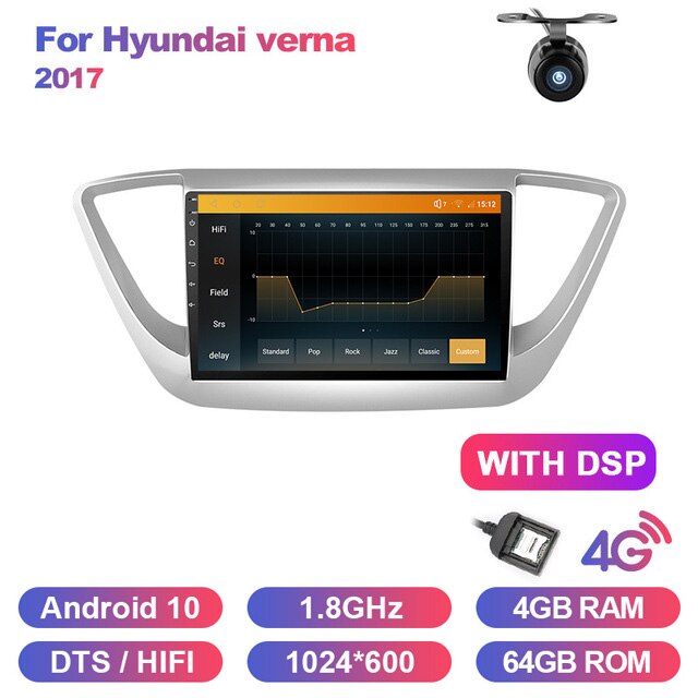 Eunavi Android 10 Car Radio Multimedia Player For Hyundai Verna 2017 2 Din Headunit Audio Stereo DSP DTS HIFI GPS Navigation RDS