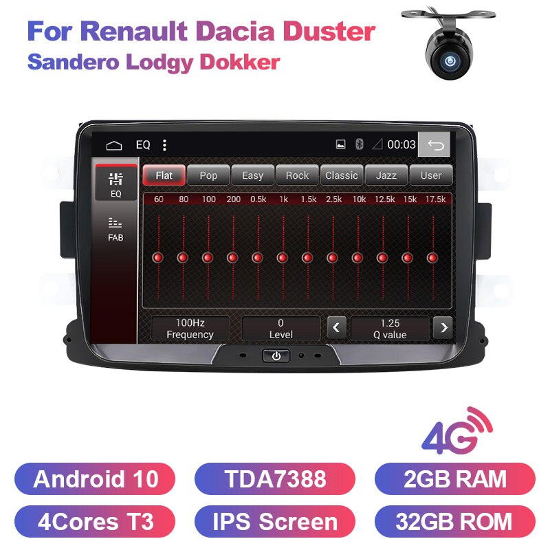 Eunavi 1 Din Android car radio gps for Renault Dacia Duster Sandero Lodgy Dokker navigation 4G Screen HD headunit 8 inch no dvd