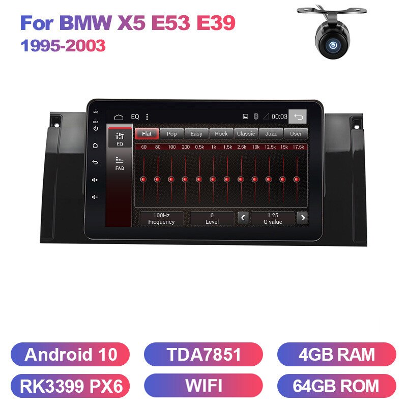 Eunavi 2din Android 10 Car Radio For BMW X5 E53 E39 1995-2003 GPS stereo navigation multimedia touch screen head unit Audio