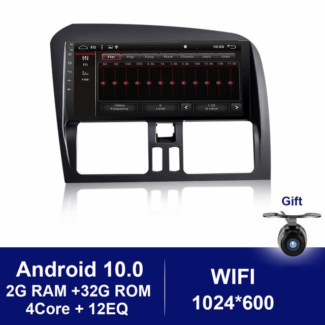 Eunavi Android 10 Autoradio For Volvo XC60 2015 2016 2017 Multimedia Stereo Car Radio Player Navigation GPS 1 Din Head Unit