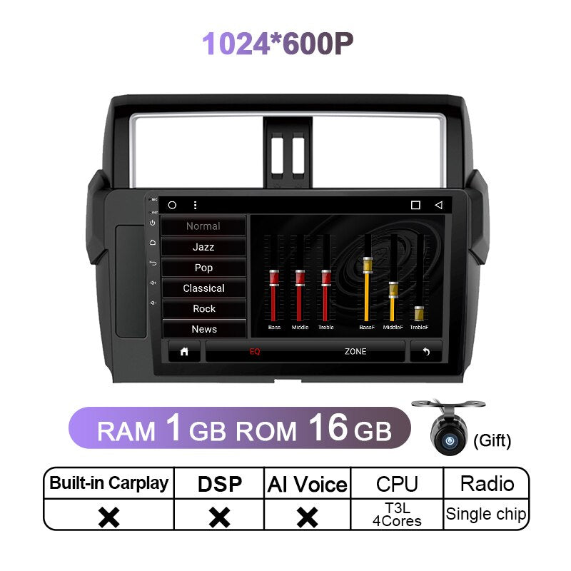 Eunavi Android 11 Car Radio Stereo For Toyota Land Cruiser Prado 150 2013 2014 2015 2016 2017 Multimedia Player 4G GPS 2 Din DVD