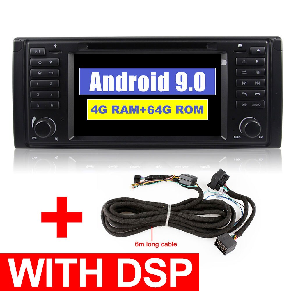 Eunavi 1 din Android 9 Car DVD For BMW E39 1996-2003 E53 X5 GPS Multimedia Radio Stereo player DSP WIFI 4GB 64GB headunit 8 core