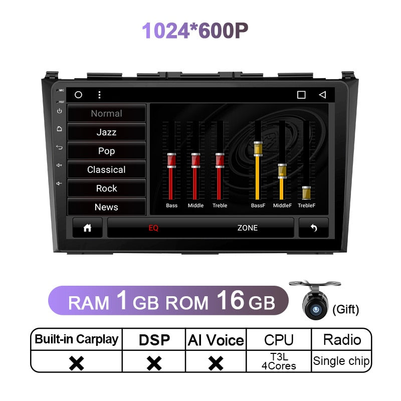 Eunavi 4G Android 11 Head unit Car Radio For Honda CRV 2007-2011 Multimedia Video Player 9inch Screen GPS DVD 2Din 2 Din Stereo