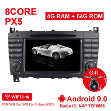 Load image into Gallery viewer, Eunavi 8 Cores 2 Din Android 9 car radio dvd gps for Mercedes/Benz W203 W209 W219 W169 A160 C180 C200 C230 C240 CLK200 CLK22 DSP