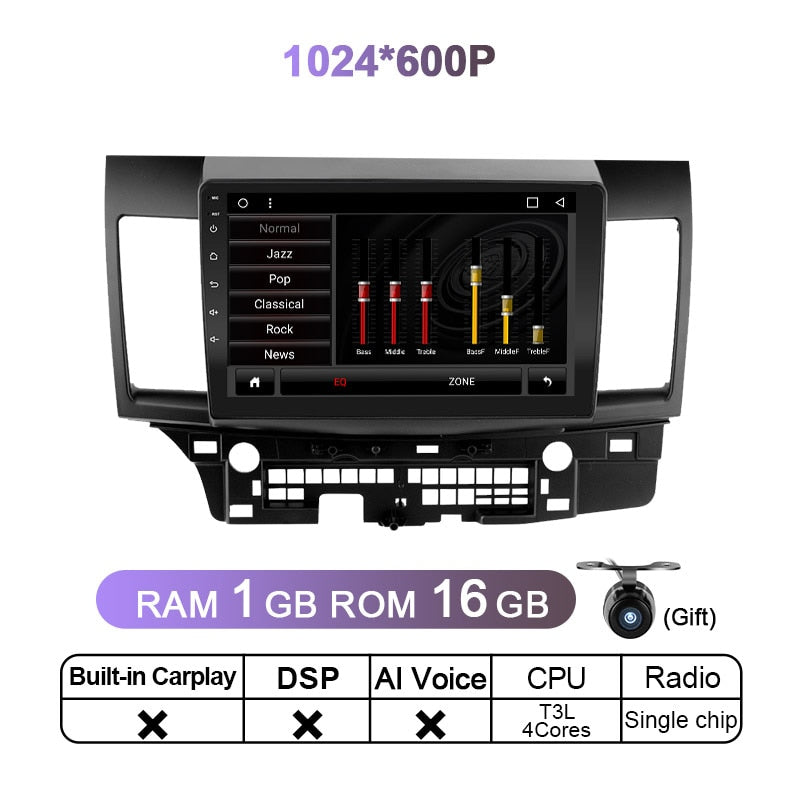 Eunavi 4G 2 Din Android 11 For Mitsubishi Lancer 2010 - 2016 Car Radio Multimedia Video Player Android Auto CarPlay 2din DVD GPS
