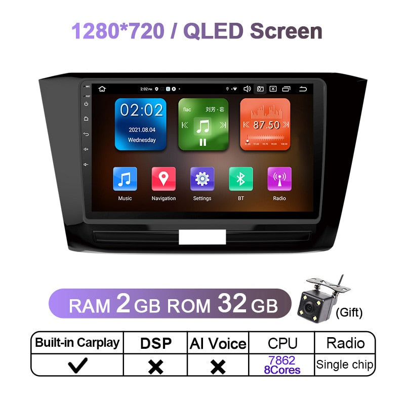 Eunavi 4G 2 Din Android 11 Car Radio Multimedia Player For VW Passat B8 Magotan 2015 - 2018 Autoradio dvd tablet GPS Navigation