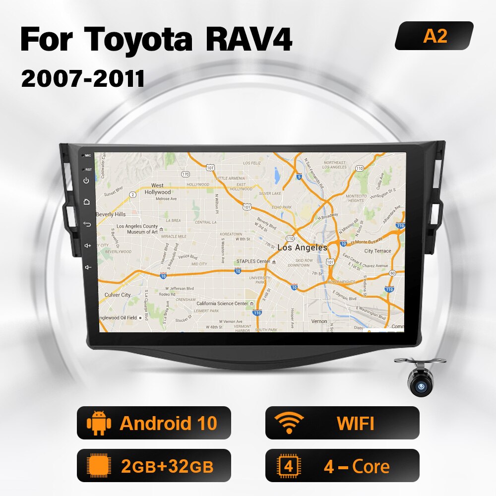 Eunavi 2 din car radio for Toyota RAV4 Rav 4 2007 2008 2009 2010 2011 multimedia player 2din head unit 4G wifi gps navigation