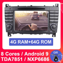 Load image into Gallery viewer, Eunavi 2 din Android 9 Car multimedia Dvd GPS Radio For Mercedes/Benz W203 W209 W219 W169 A160 C180 C200 C230 C240 CLK200 CLK22