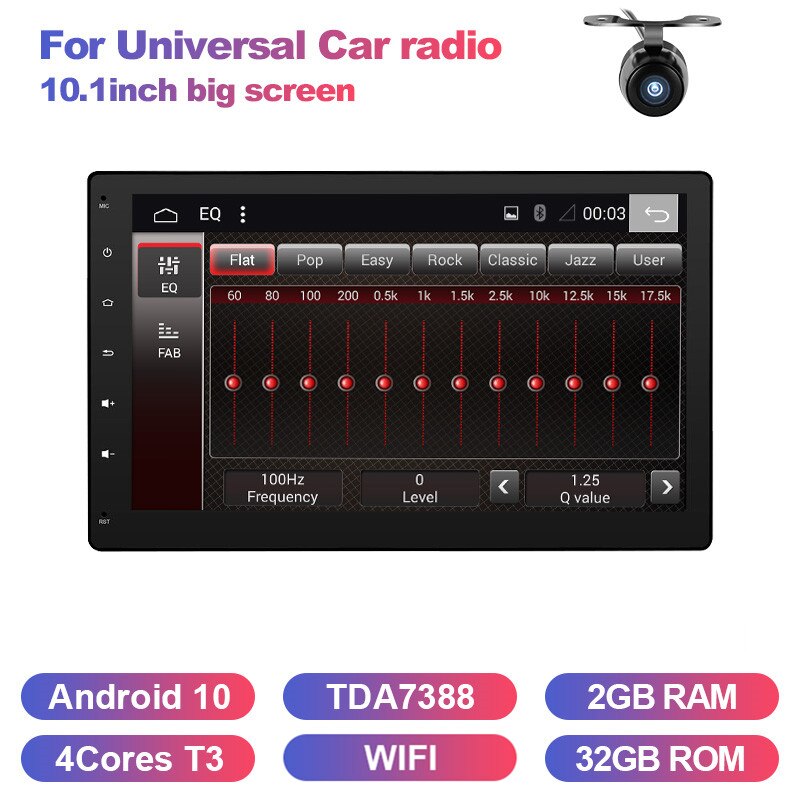 Eunavi Universal Car Radio Multimedia Player 2din Headunit Android 10 PX6 RK3399 10.1'' GPS Navigation WIFI Bluetooth USB 2 Din