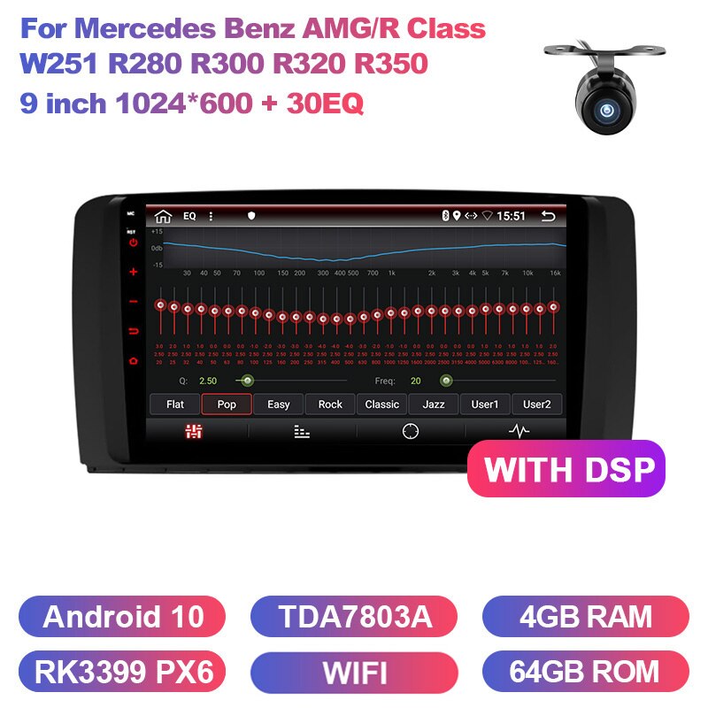 Eunavi 2 Din Android Car Radio Multimedia Player For Mercedes Benz AMG/R Class W251 R280 R300 R320 R350 Auto GPS Audio 4G NO DVD