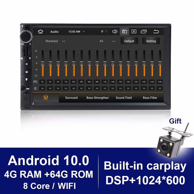 Eunavi DSP 2 Din Android Car Radio Multimedia Player 4G 64GB Universal Autoradio Stereo Audio HD Screen GPS Navigation NO DVD