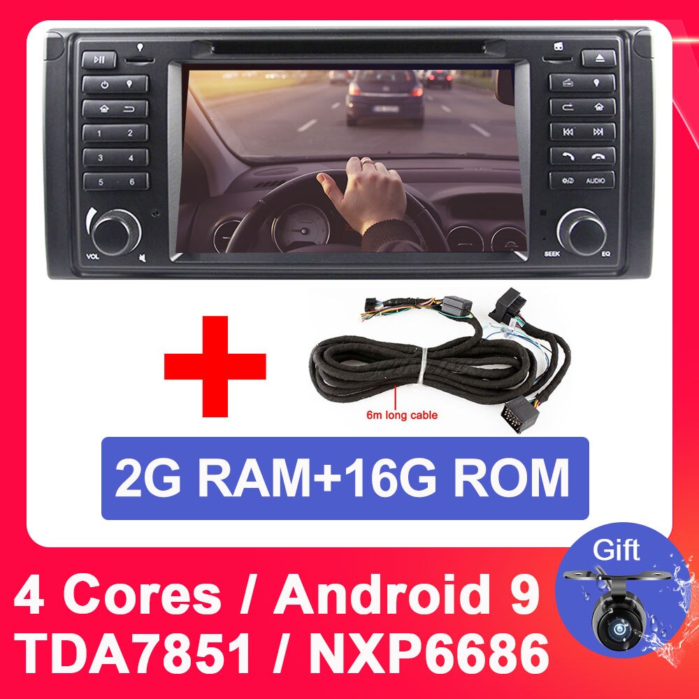 Eunavi 1 din Android 9 Car DVD For BMW E39 1996-2003 E53 X5 GPS Multimedia Radio Stereo player DSP WIFI 4GB 64GB headunit 8 core