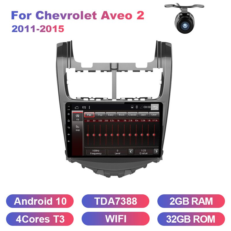 Eunavi Car Multimedia Radio player For Chevrolet Aveo 2 2011-2015 GPS Navigation Android 10 system Stereo WIFI USB 2 din