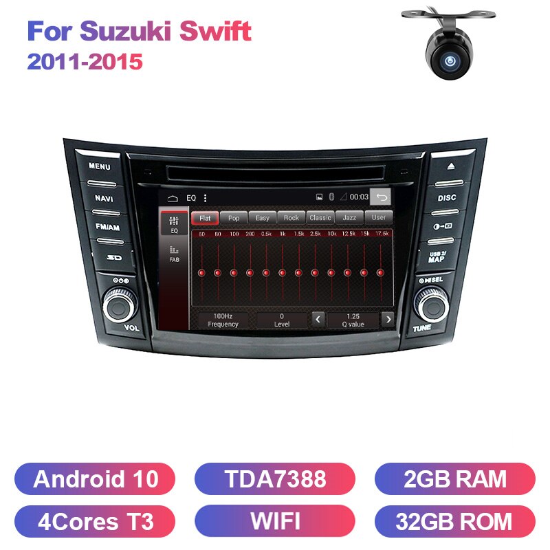 Eunavi 2 Din Android 9.0 Car radio dvd multimedia For Suzuki Swift 2011-2015 2din Stereo headunit GPS Navigation autoradio WIFI
