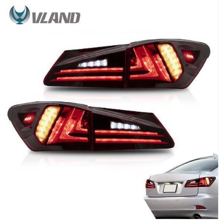 VLAND Car Accessories LED Tail Lights Assembly For Lexus Sedan XE20 IS250 IS350 2006-2013 Full LED Turn Signal Reverse Lights