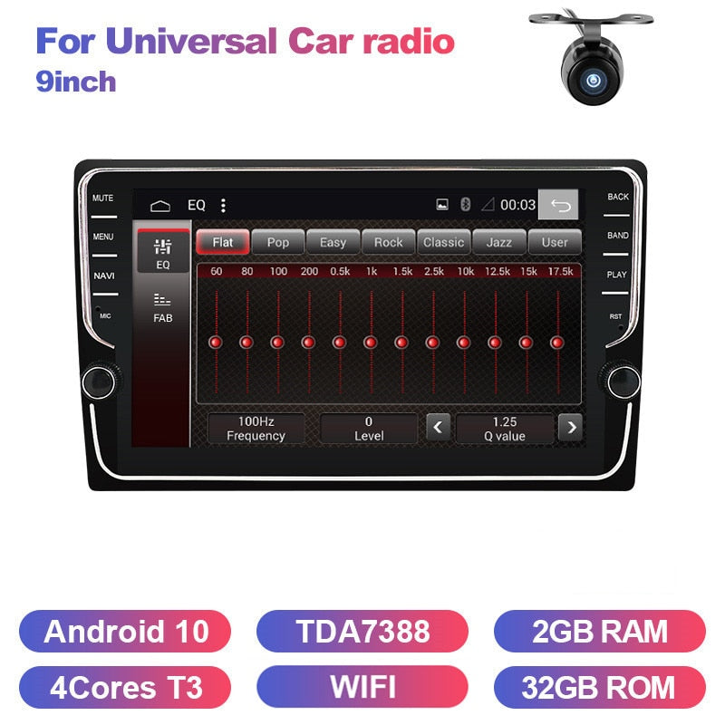 Eunavi 2Din universal Car Radio Stereo 4G 64G 2 din Multimedia Player GPS Navigation WIFI Audio Android 10 subwoofer