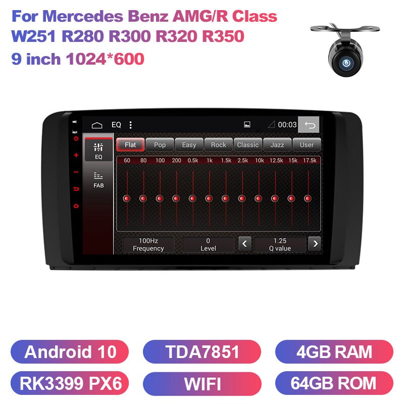 Eunavi 2 Din Android Car Radio Multimedia Player For Mercedes Benz AMG/R Class W251 R280 R300 R320 R350 Auto GPS Audio 4G NO DVD