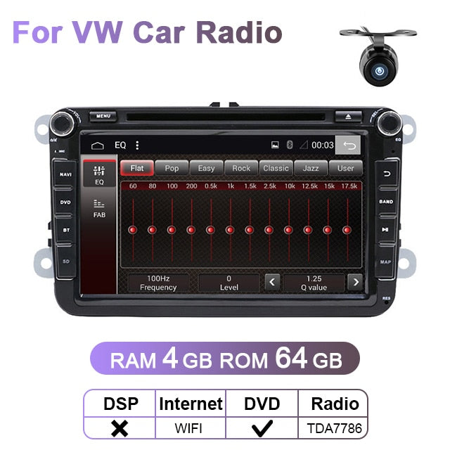 Eunavi 2 Din Android Car Multimedia DVD For VW Passat CC Polo GOLF 5 6 Touran EOS T5 Sharan Jetta Tiguan RNS510 Autoradio GPS 4G