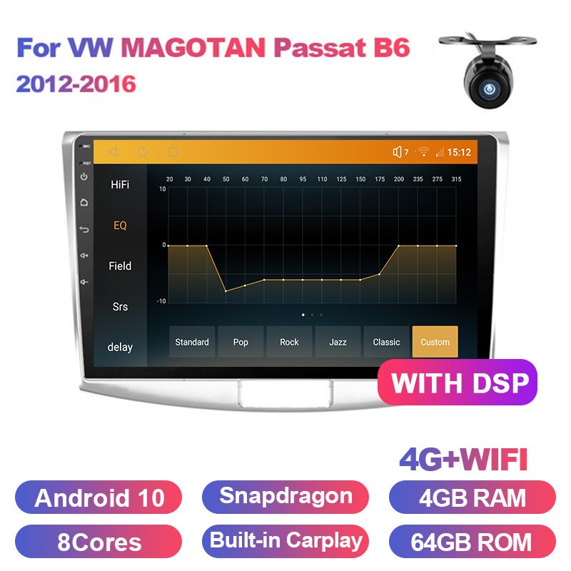 Eunavi 2 Din Android Car Radio For VW Volkswagen Passat B6 2012-2016 MAGOTAN CC Multimedia Player Head unit Audio Stereo DSP GPS
