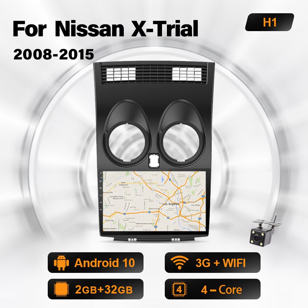 Eunavi Android 10 Car Radio Multimedia Video Player For Nissan Qashqai X-TRIAL 2008-2015 4G 64GB 8 Cores DSP WIFI GPS NO DVD