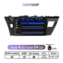 Load image into Gallery viewer, Eunavi Android 10 Car Radio Multimedia Video Audio Player Navigation GPS For Toyota Corolla E170 E180 2013 - 2016 no 2 din dvd