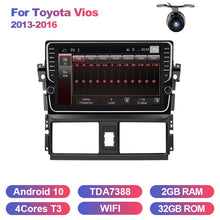 Load image into Gallery viewer, Eunavi Android 10 car radio stereo multimedia pc player for Toyota Vios 2013-2016 2 din headunit GPS TDA7851 Subwoofer USB