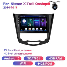 Load image into Gallery viewer, Eunavi 2 Din Android 10 Auto Stereo Car Radio For Nissan X Trail Qashqail 2014-2017 Multimedia Video Player Carplay 2Din GPS