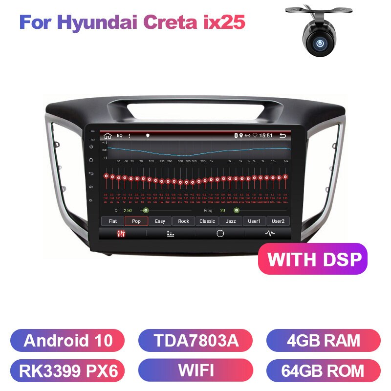 Eunavi 2din car radio GPS for Hyundai Creta ix25 stereo multimedia navigation 2 DIN autoradio in dash head unit android 10