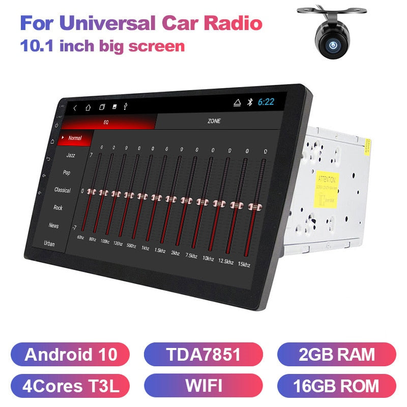 Eunavi 2 din 10.1 inch DSP TDA7851 Universal Android 10 Car Multimedia Radio player 2din GPS touch screen Bluetooth wifi NO DVD
