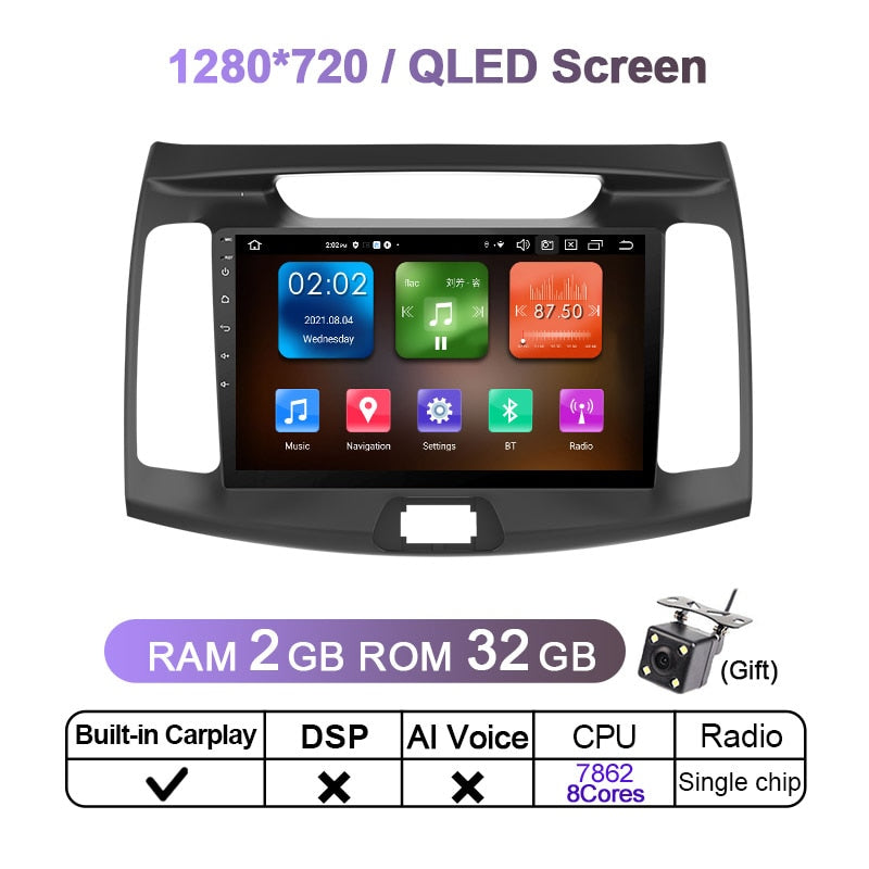 Eunavi Car Radio For Hyundai Elantra 2010 - 2016 Multimedia Video Player Navigation GPS Android 11 Head unit 2DIN 2 Din DVD 4G