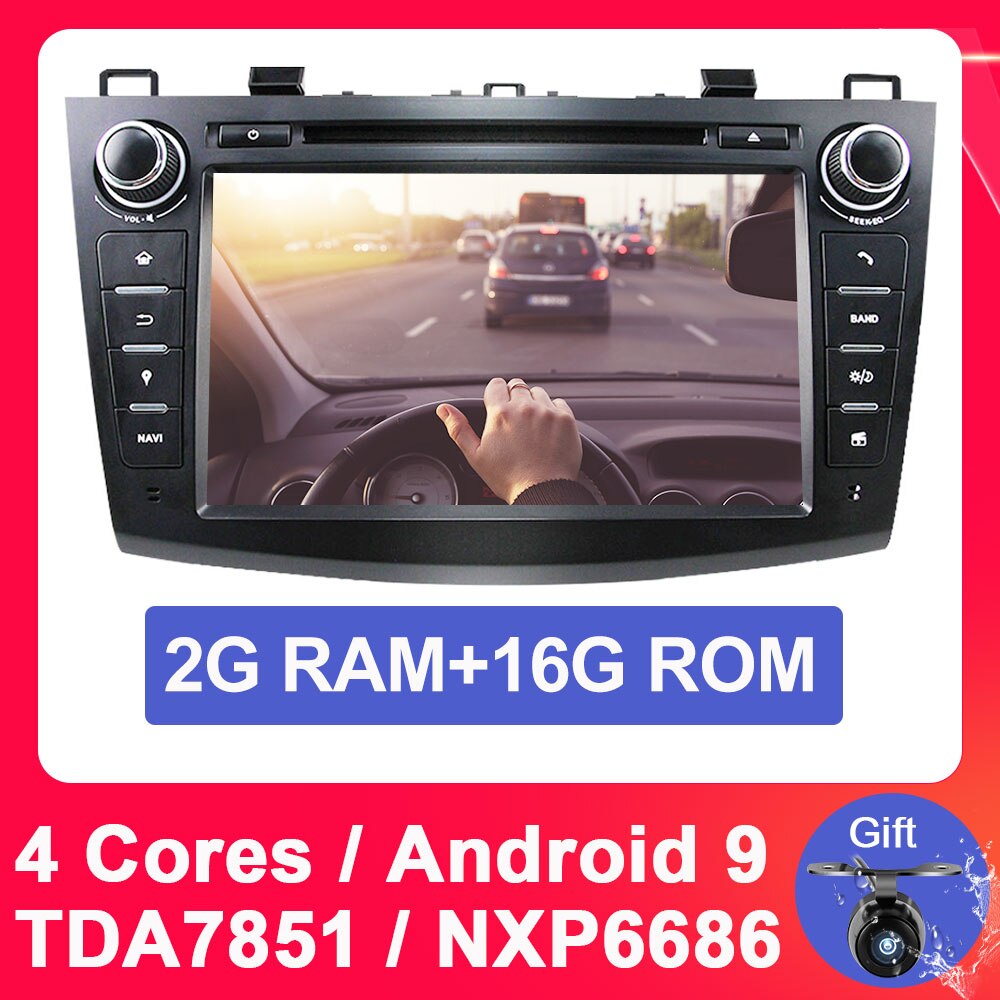 Eunavi Android 9 Car DVD for MAZDA 3 2007-2012 2 din Multimedia radio stereo player gps navigation 1024*600 HD dsp Octa core