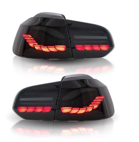 Vland Taillights Assembly For VW Golf 6/MK6 2008-2014 Dragon Scale Design Full LED With Dynamic Welcome + Sequential Turn Signal