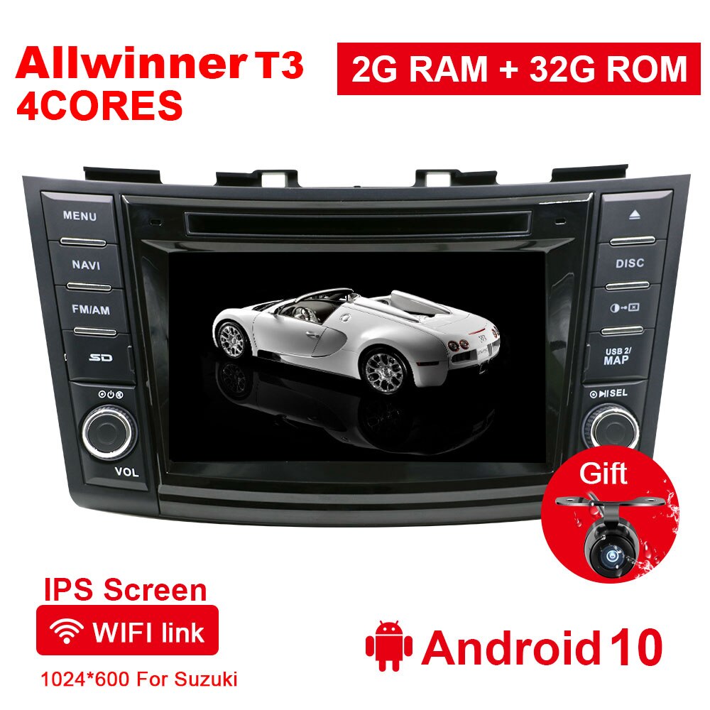 Eunavi 2 Din Android 10 Car Dvd For Suzuki Swift 2011-2015 Radio Stereo GPS Navigation screen autoradio pcMultimedia player wifi