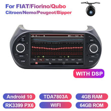 Load image into Gallery viewer, Eunavi 1din Car radio stereo Multimedia Android 10 For FIAT/Fiorino/Qubo/Citroen/Nemo/Peugeot/Bipper GPS Navigation RDS wifi