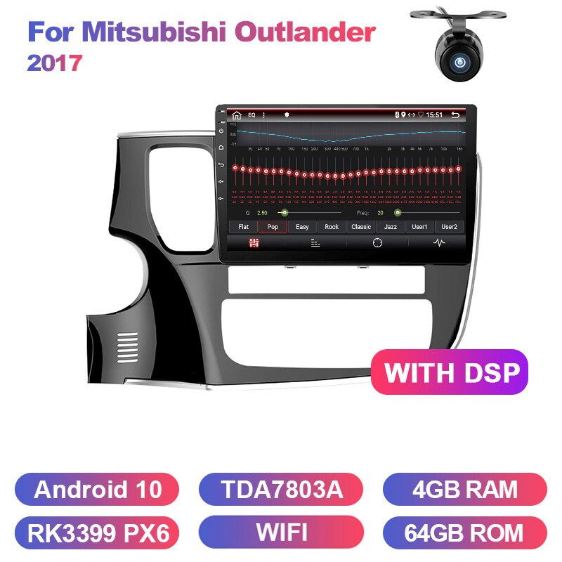 Eunavi 2 din car radio stereo multimedia for Mitsubishi Outlander 2017 2Din headunit GPS TDA7851 audio navigation Android 10